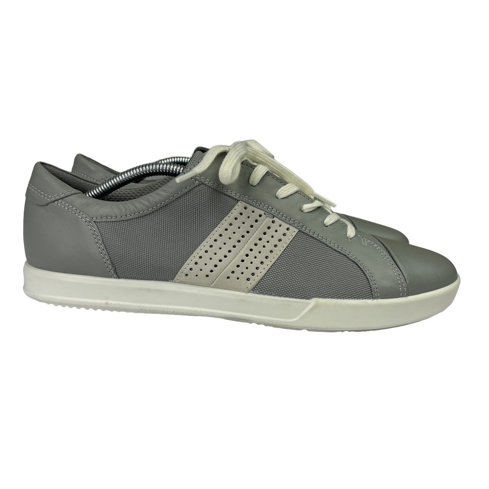 Ecco Cathum Gray Leather Sneakers Mens Size 12
